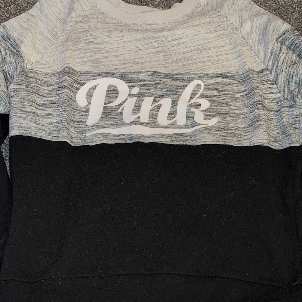 PINK Victoria's Secret Black and Gray Sweatshirt
